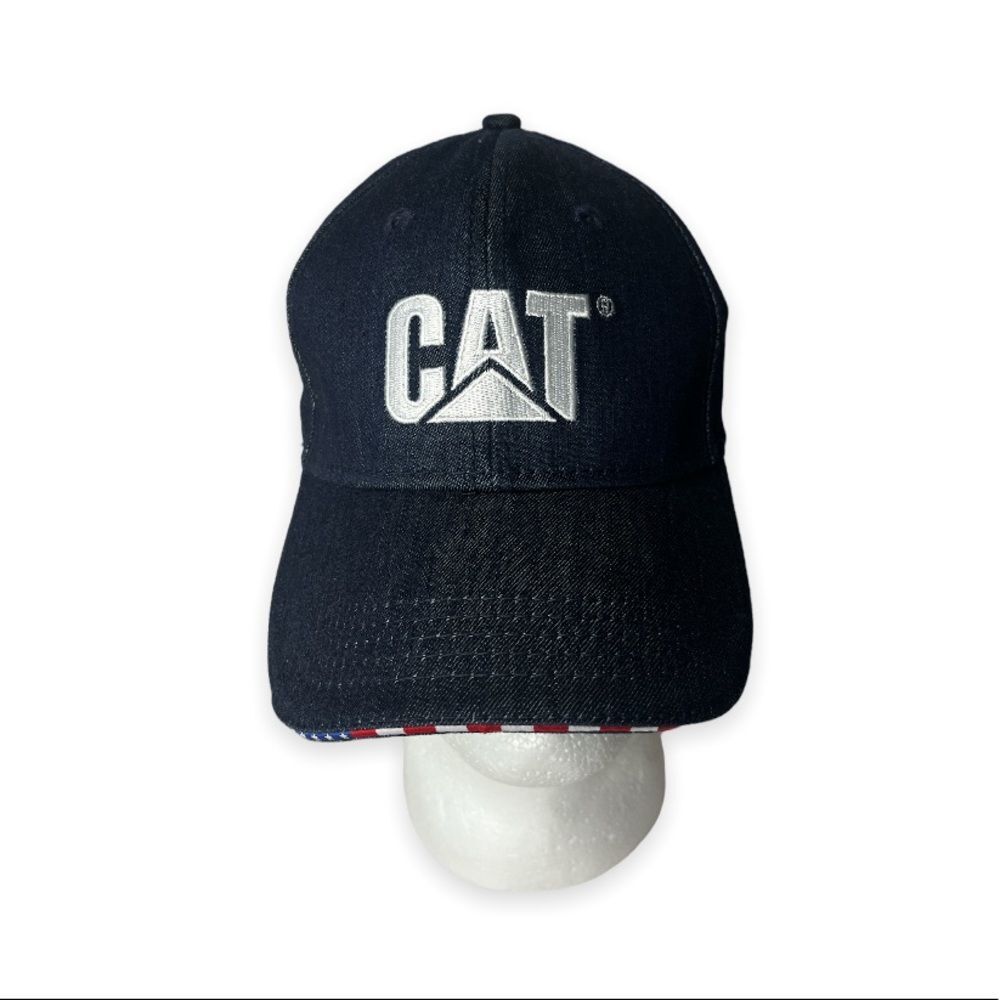 Caterpillar Cap Denim Blue CAT‎ Construction Hat Embroidered Tractor Equipment